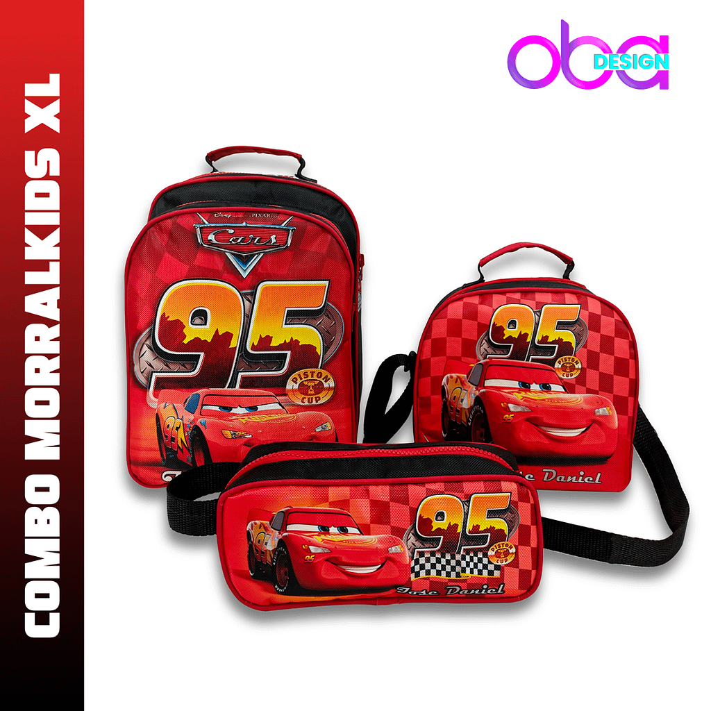 Combo Morralkids XL motivo Cars | OBA Design - Corporacion OBA, c.a.