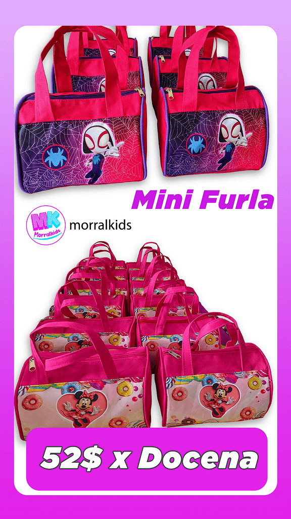 Mini Furlas para cotillones de la marca Morralkids Venezuela
